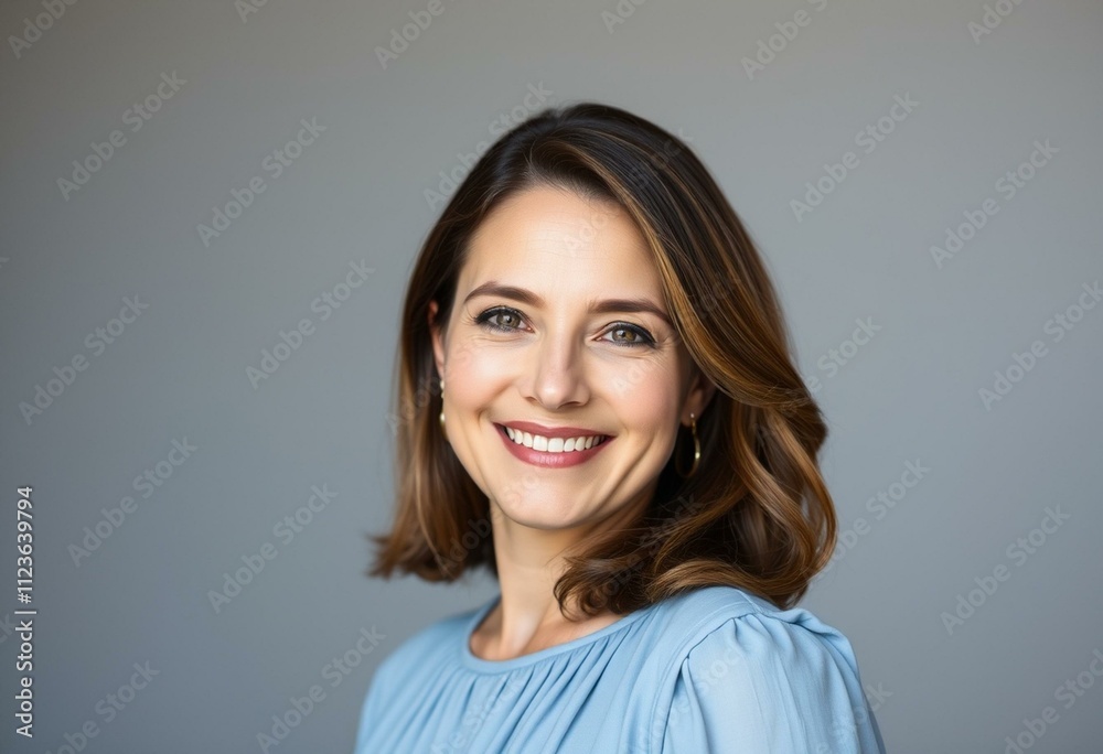 Obraz premium A serene and peaceful half-length portrait of a woman