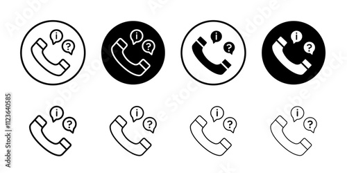 Support call service icon logo sign set vector outline