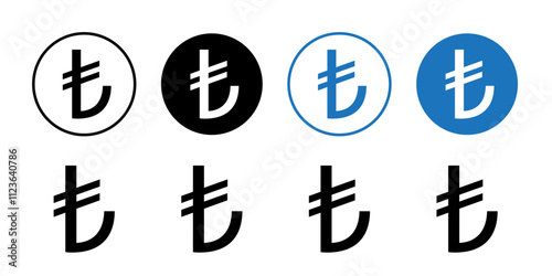 Turkish lira icon logo sign set vector outline