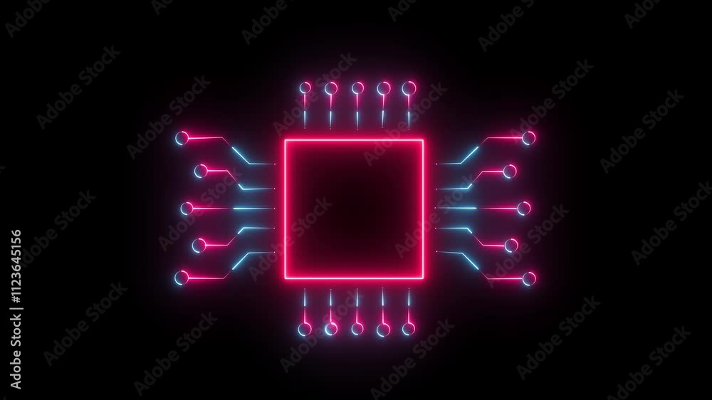 Animated Circuit board technology background, PCB with free copy space ...