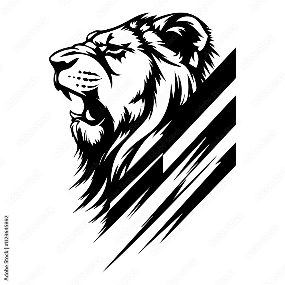 Obraz premium creative lion logo design with sharp and sleek details