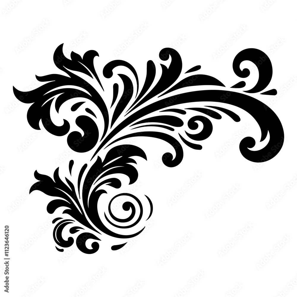 vintage ornamental flourish for borders vector illustration
