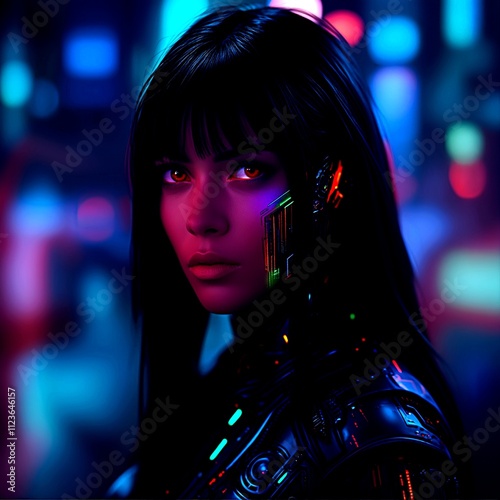 Junge Frau Portrait Cyberpunk