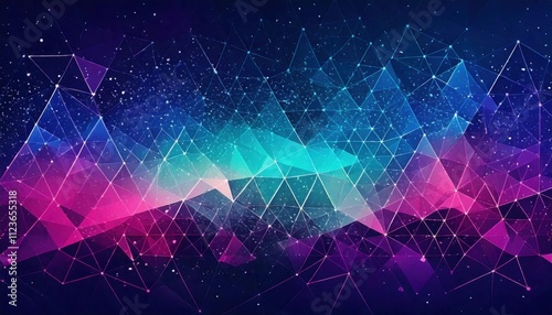 cosmic celestial dreamscape deep indigo, soft magenta, electric teal vibrant fading geometric layered gradient effect futuristic dynamic wallpaper background