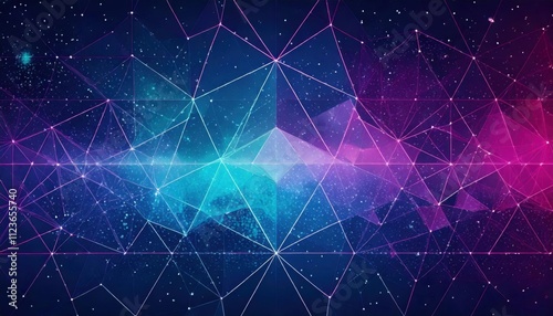 cosmic celestial dreamscape deep indigo, soft magenta, electric teal vibrant fading geometric layered gradient effect futuristic dynamic wallpaper background