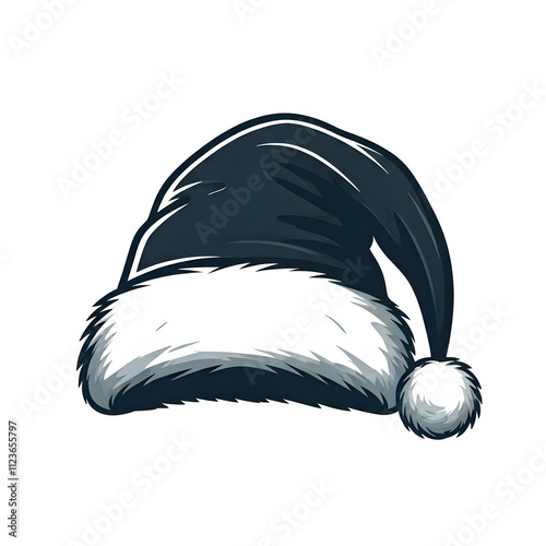 santa hat logo, christmas clothes object illustration. suitable for poster and web icon