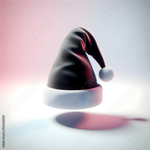 3d santa hats. Christmas hat realistic, modern xmas party red head accessories. New year symbol, winter render caps pithy vector elements