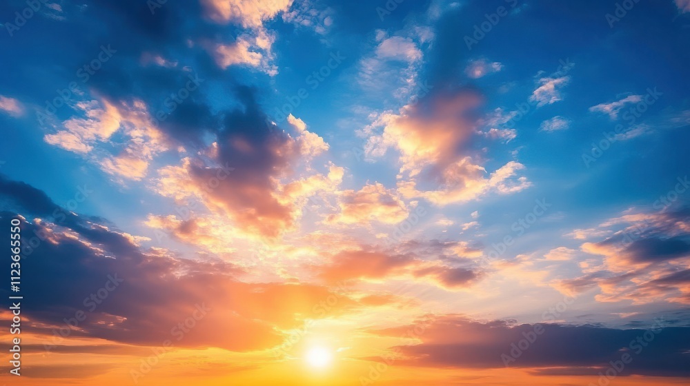 Obraz premium Solar Panels Under Sunset Sky