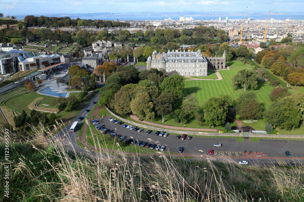 City of Edinburgh viewed from Arthur's Seat - Lothian - Edinburgh - Scotland - UK