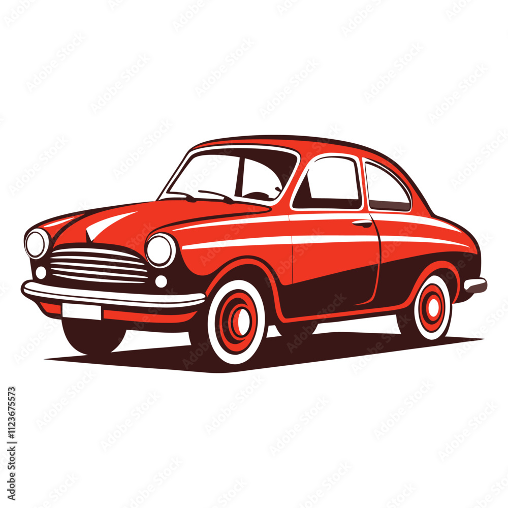 Fototapeta premium retro red car,