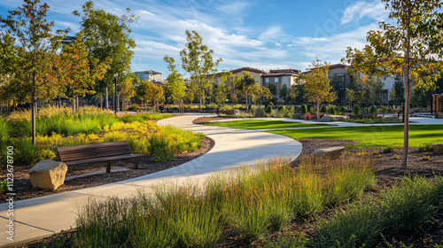 A neighborhood park designed for family activities and relaxation.