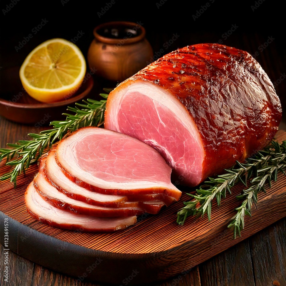 cooked ham