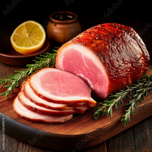 Obraz na płótnie cooked ham w salonie