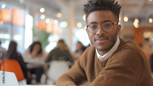 Young African American man smiling. photo