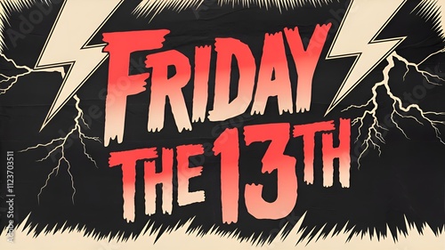 Sign for Friday the 13th with a stormy backdrop