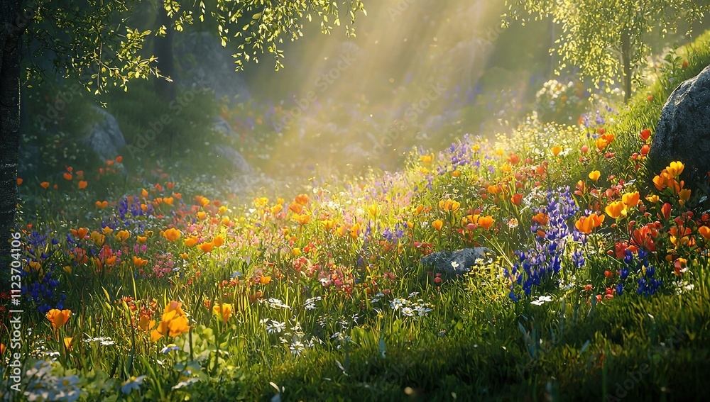 Fototapeta premium flowers in a garden 