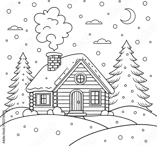 Winter Bliss Cozy Coloring Fun for Cold Days, Snuggle Up Delightful Winter Scenes to Color