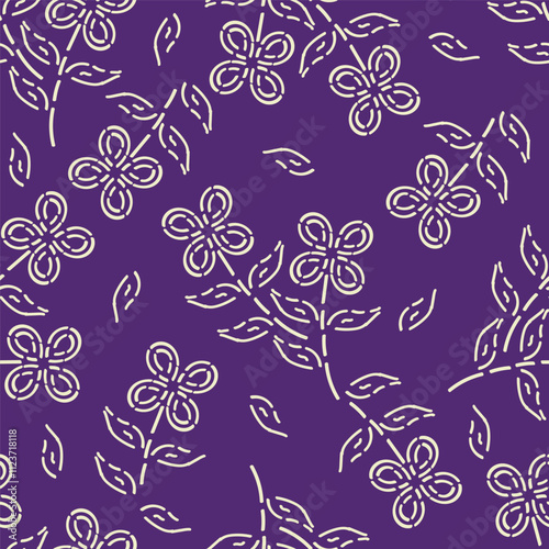 Cute seamless pattern with decorative flowers and leaves can be used for wallpapers, surface textures, textile, tile, kids cloth, pattern fills