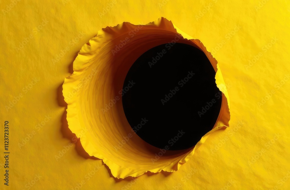 Fototapeta premium A hole in the yellow wall