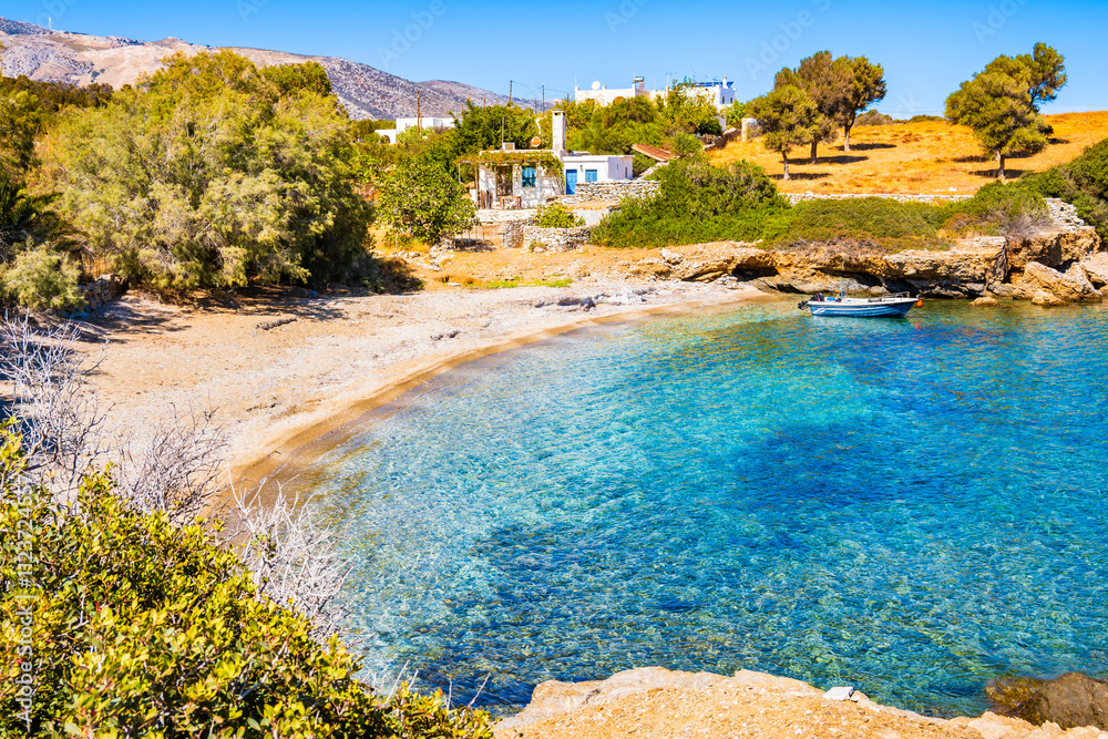 Beautiful sea bay with sandy beach, Naxos island, Cyclades, Greece