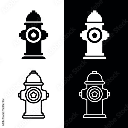 Icon street ground fire hydrant. Attribute of fire extinguishing, firefighters or fire. Device for extinguishing fire.