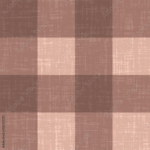 Buffalo Plaid seamless vector pattern. Checkered Christmas brown mocha mousse textured background