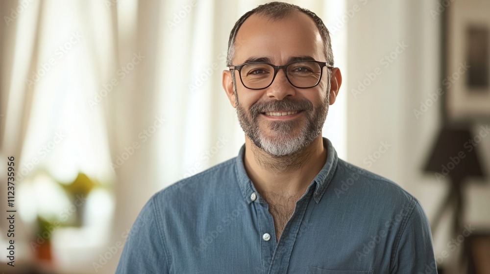 Obraz premium Senior gray-haired man wearing glasses. Confident senior bearded man wearing glasses looking at camera.