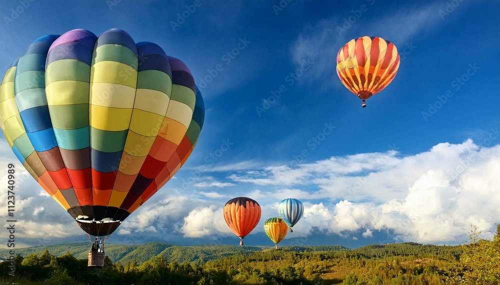 Fototapeta premium hot air balloon in flight