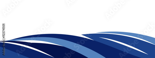 Modern blue business wave banner on white background