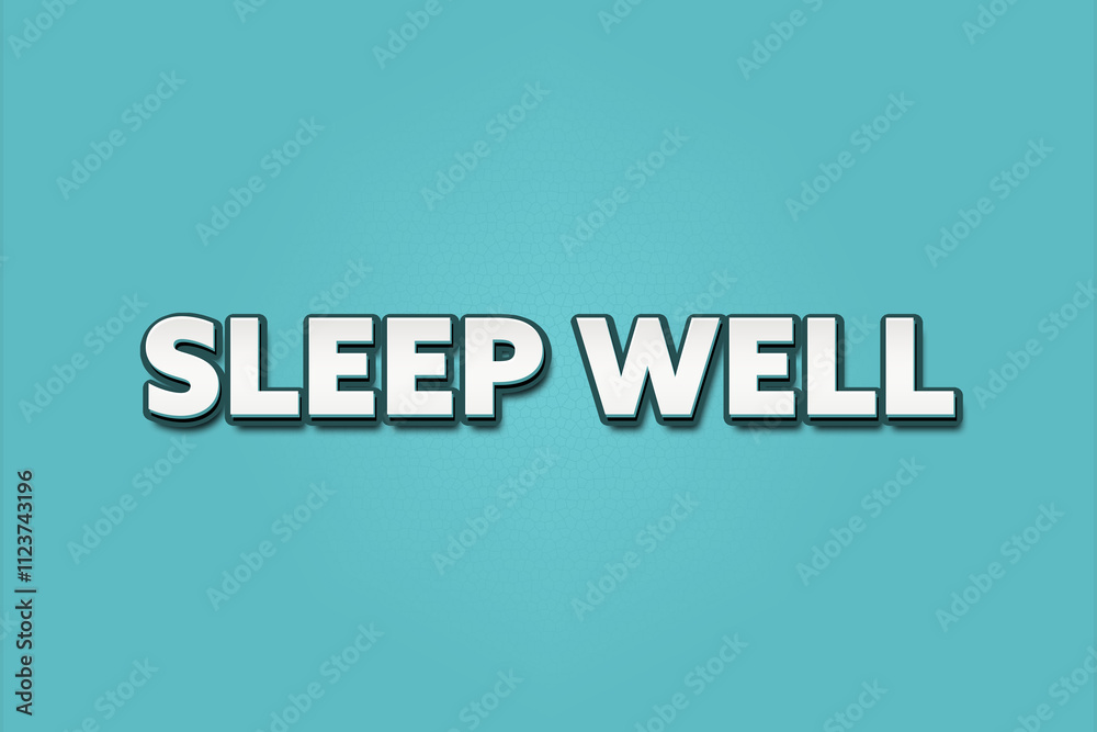 Fototapeta premium sleep well. A Illustration with white text isolated on light green background.