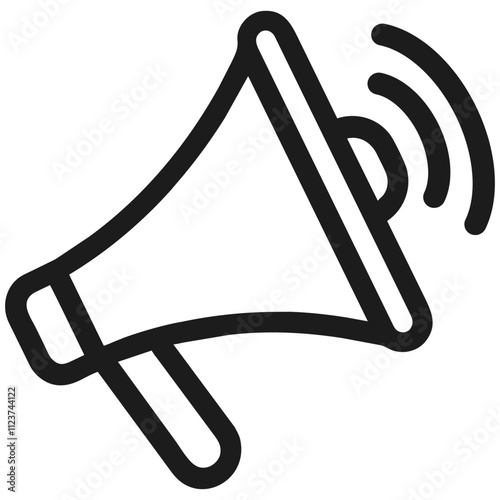 Megaphone icon isolated on transparent background. Loudspeaker vector sign. Advertising concept