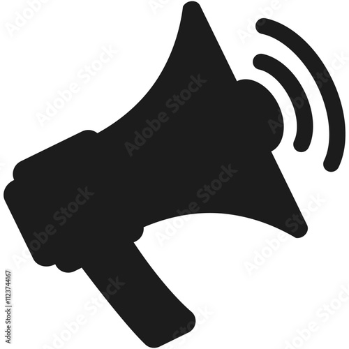 Megaphone icon isolated on transparent background. Loudspeaker vector sign. Advertising concept