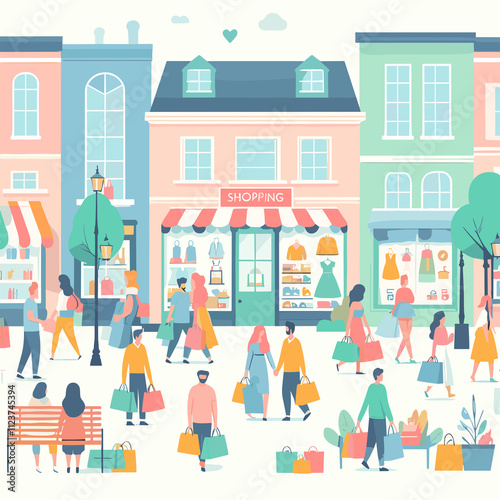 Shopping Flat Vector Design photo