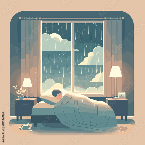 Sleeping Flat Vector Design photo