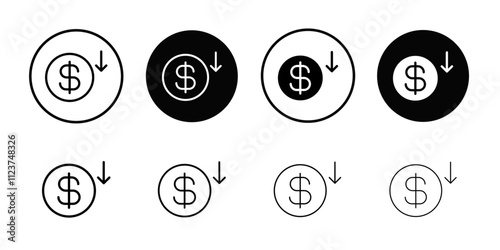 Cost reduction icon web design in vector