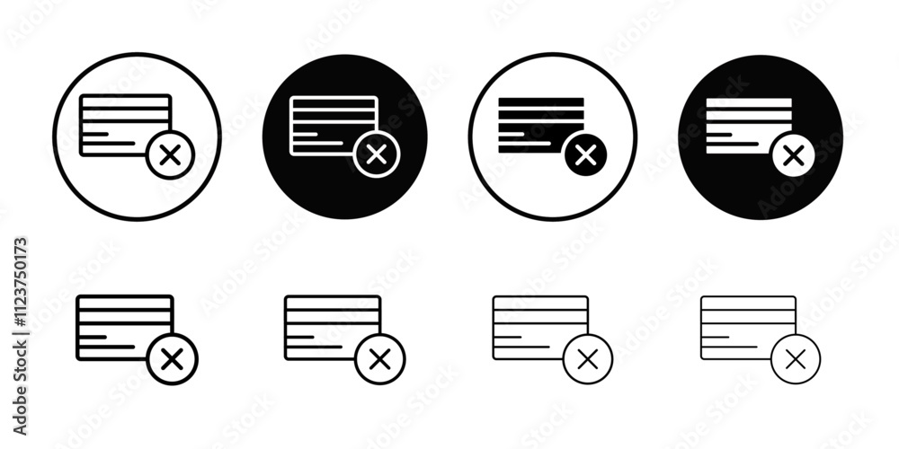Payment cancel icon web design in vector Payment cancel icon web design in vector