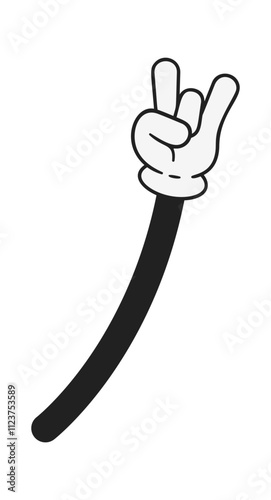 Funky comic hand wearing glove