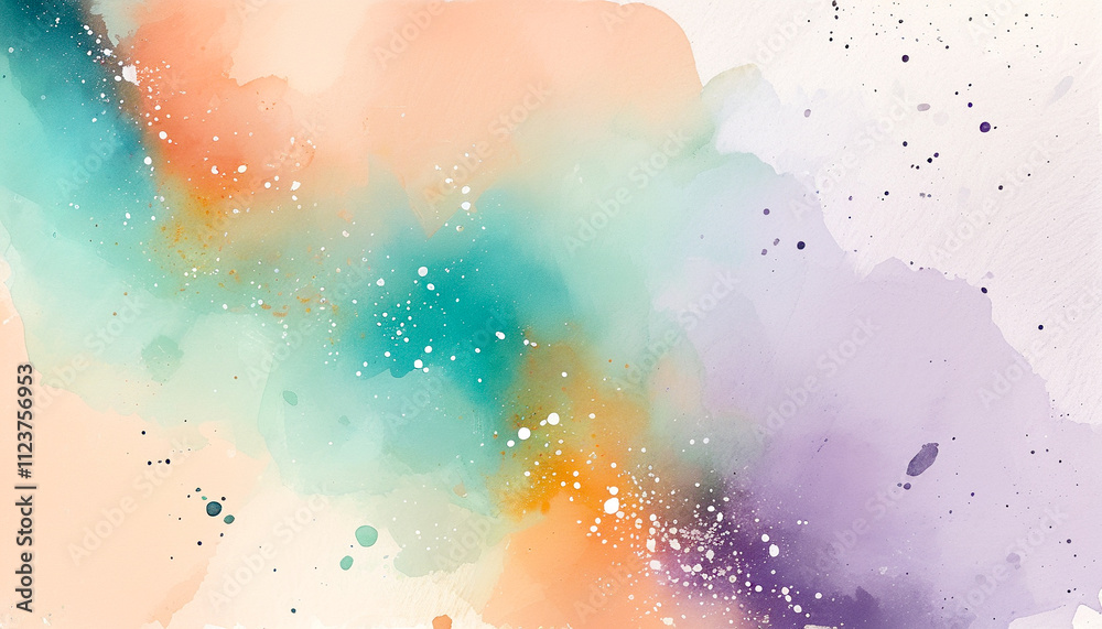 Fototapeta premium Colorful abstract art blending soft hues in a dreamy cosmic landscape