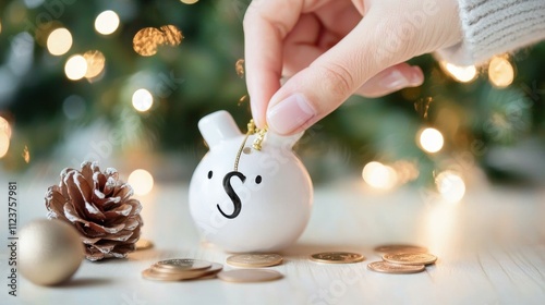 Financial advisor setting up christmas savings fund for families holiday season budgeting home planning