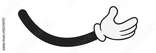 Comic retro hand shaking gesture