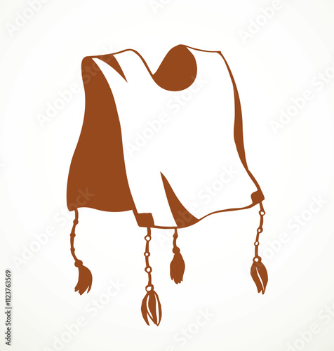 Vector drawing. Jewish clothing tzitzit