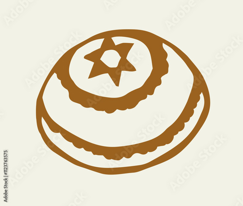 Vector drawing. Jewish clothing yarmulke