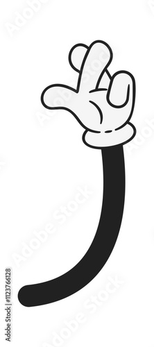 Comic crossed fingers luck gesture