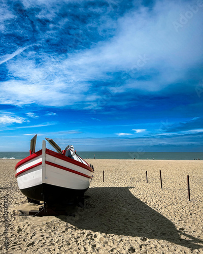 Boat on the beach near the ocean