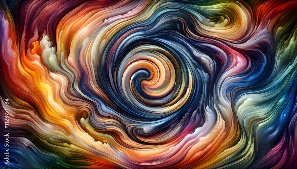 Obraz premium Abstract Landscape with Red, Yellow, and Orange Swirls