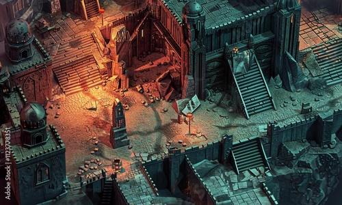 Fantasy board game isometric map design