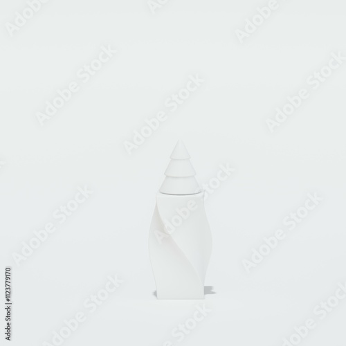 3D render monochrome background Happy New Year.