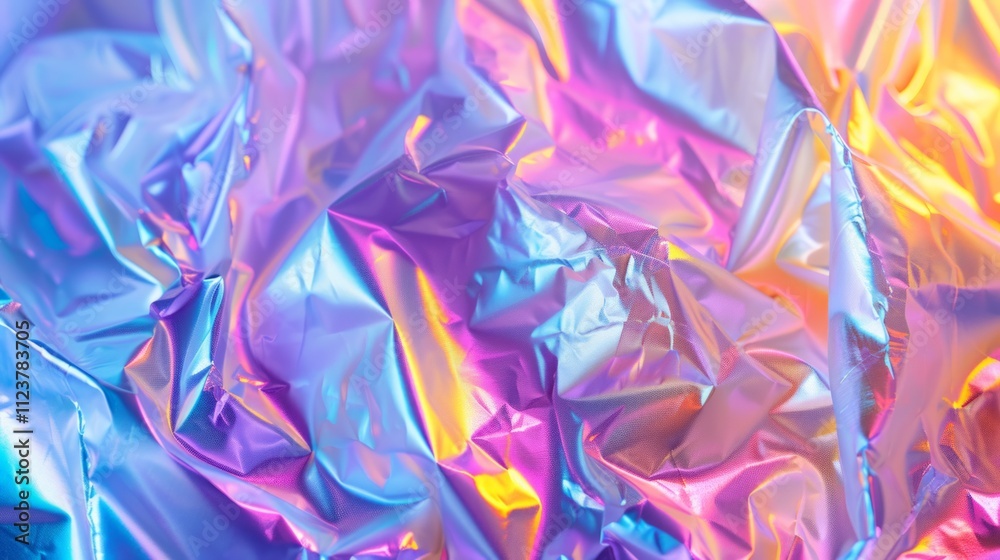Fototapeta premium Textured surface with an iridescent, holographic effect.
