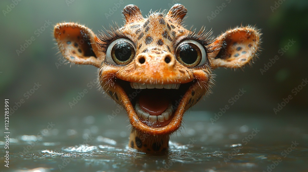 Fototapeta premium A close-up of a small animal with a big smile and its teeth