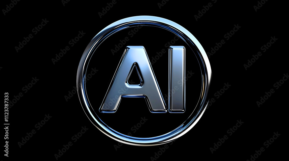 An AI logo on a black background representing artificial intelligence, infused with minimalism. The logo features the letters AI in a sleek, metallic gray design. An AI logo on a black background representing artificial intelligence, infused with minimalism. The logo features the letters AI in a sleek, metallic gray design.